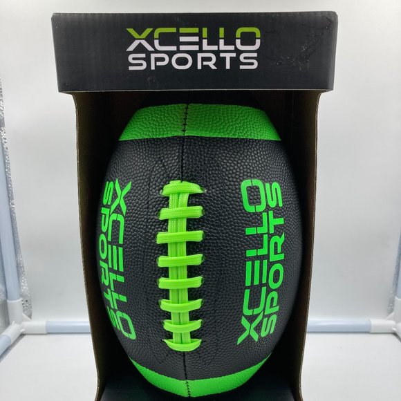 XCello Sports Black Green Junior Football - Picture 1 of 3